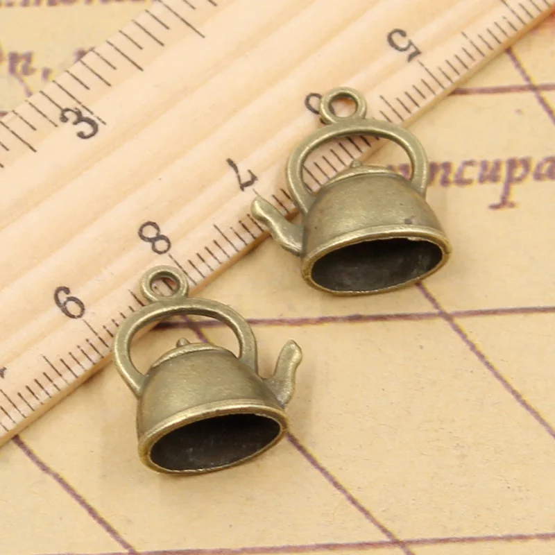 10pcs Charms Teapot Kettle 20x17x10mm Tibetan Bronze Silver Color Pendants Antique Jewelry Making DIY Handmade Craft Pendant