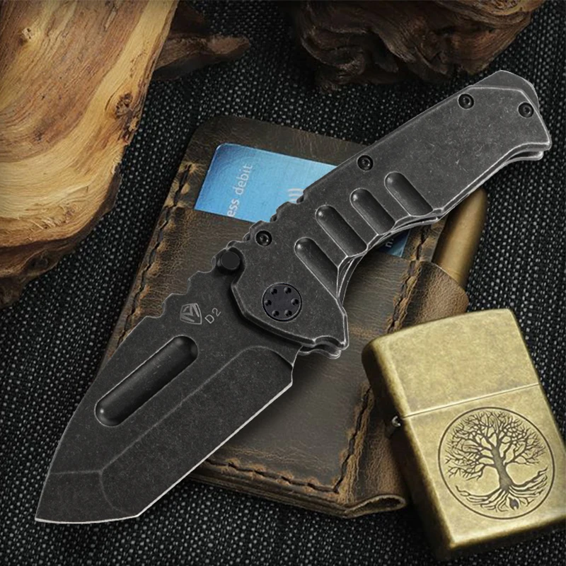 Outdoor D2 steel camping knife hunting knife folding knife sharp knife knife climbing knife survival knife trip 60hrc