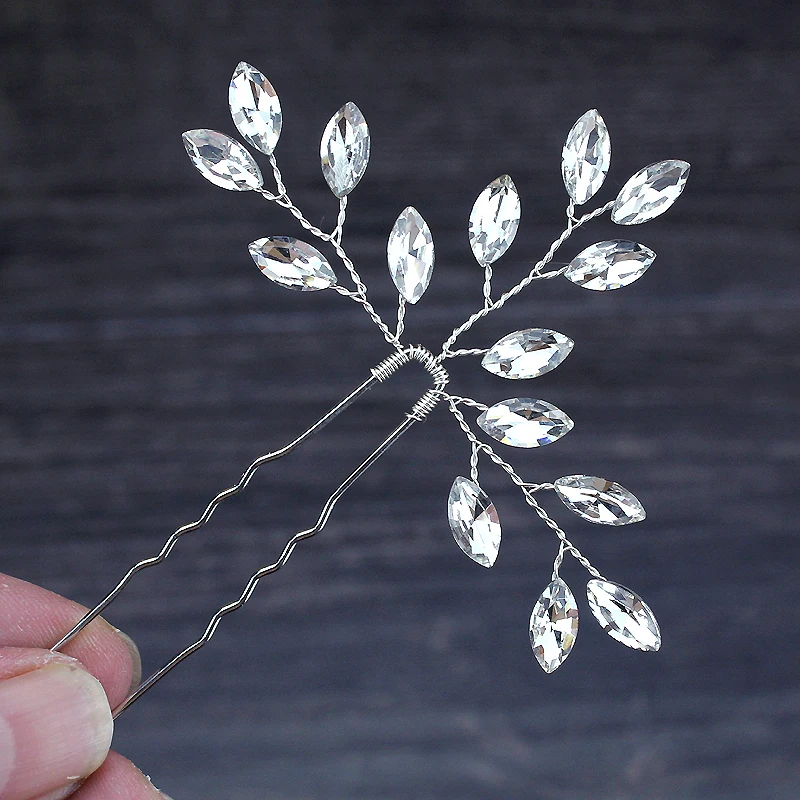 Handgemachte Luxus klare Kristall Hochzeit Haarnadeln Braut Festzug Haarnadeln Rebe für Frauen Brautjungfer Haarschmuck