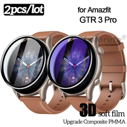 Protector de pantalla de cobertura completa para Amazfit GTR 3 Pro, película protectora HD ultrafina curvada 3D para Xiaomi Amazfit GTR3 GTS3, sin cristal