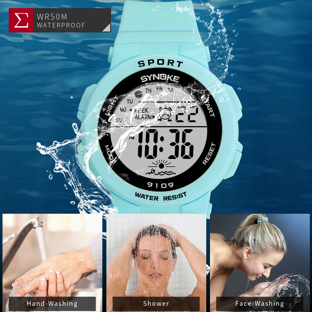 SYNOKE-relojes electrónicos para mujer, Reloj clásico a la moda, resistente al agua, 2019