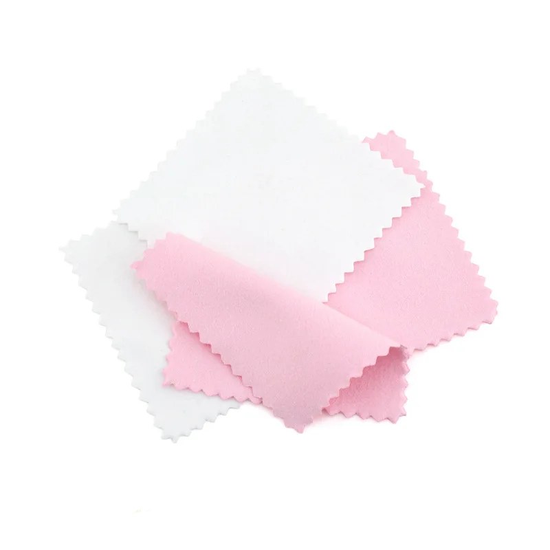 50Pcs New Pink White Grey Silver Polish Cloth Cleaning Polishing Wiping Cloth For Jewelry 8x8cm Drop Shipping