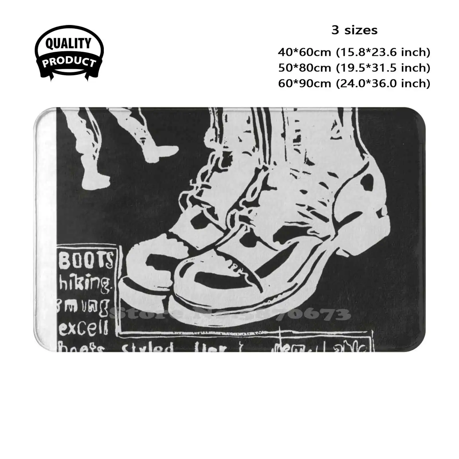 Paratrooper Boots ( Negative ) Poster Print. Soft Cushion Home Carpet Door Mat Car Rug Paratrooper Boots Negative Positive