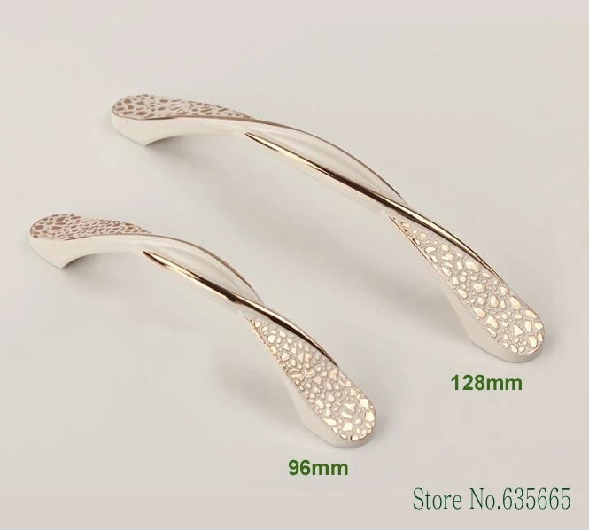 European Lvory White Rose Gold Furniture Handle Kitchen Cabinets Knob Drawer Wardrobe Cupboard Sliding Door Dresser Pull Handles
