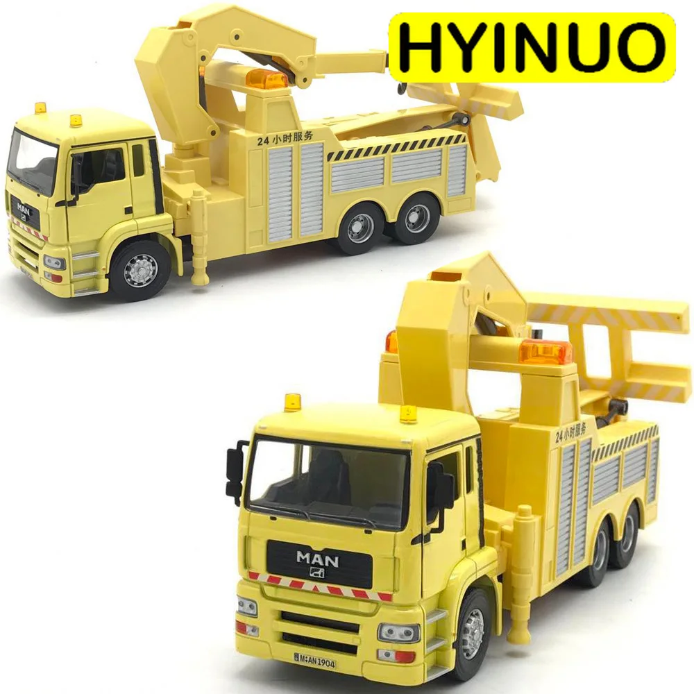 

30CM 1/32 Scale German Simulation MAN Trailer Heavy Crane Duty Truck Engineering Vehicle Diecast Alloy Kids Toys Car Model Gifts