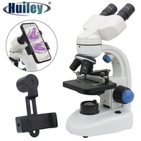 Biological Microscope 2000X with Smartphone Clip HD Illuminated Monocular/Binocular Microscope Student Experiment Tools