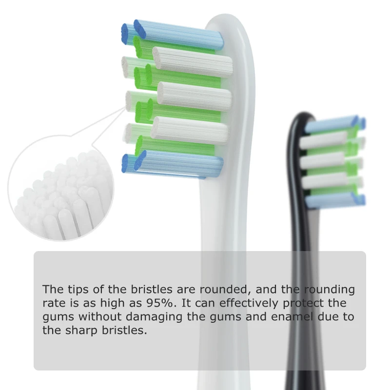 5 cabeças de escova para oclean x/x pro elite/one/air/se elétrica sonic escova de dentes macia dupont cerdas bocais embalagem a vácuo