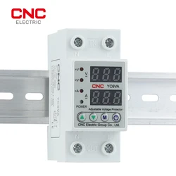 CNC Din Rail Adjustable Digital Dual Display Limit Over Current Protector  Household AC 230V 40A 63A