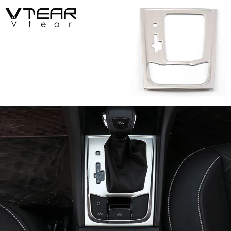 Vtear for Skoda Karoq Gear Shift Box Center Control Panel Cover Sticker Trim Strip Garnish Car-styling Accessories Interior 23