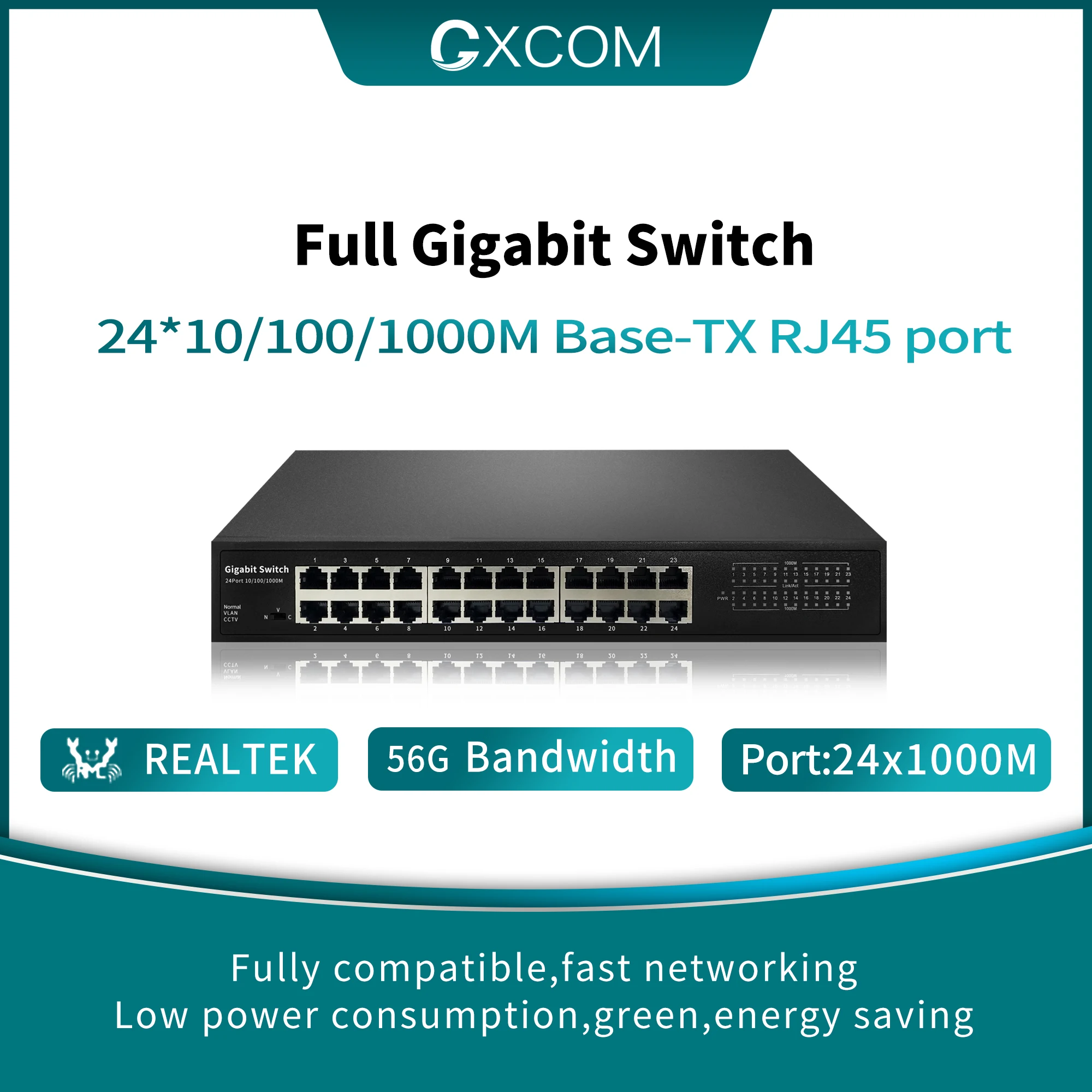 24 Port 10/100/1000Mbps network Switch Desktop Switch Fast Ethernet Network Switch LAN Hub 24 RJ45 Ethernet