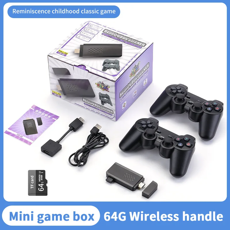 

UB-66 32G/64G Built-in 3513/10000 Games Retro Game Console With Wireless Controller Video Games Stickers For PS1/GBA/MAME