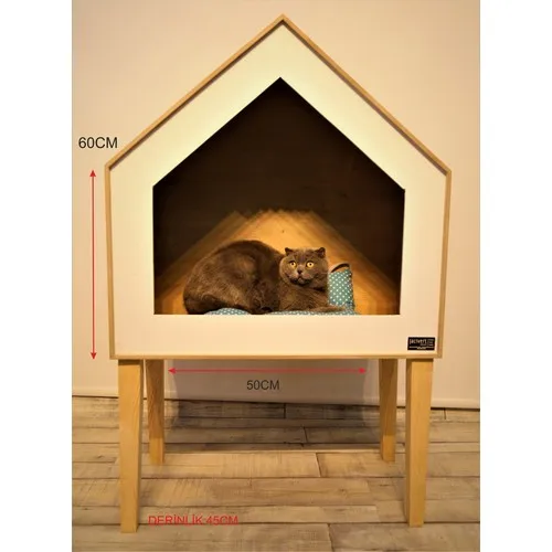 Navy blue Advertising Shop Mdf 50 X60X45 High Cat House Walnut