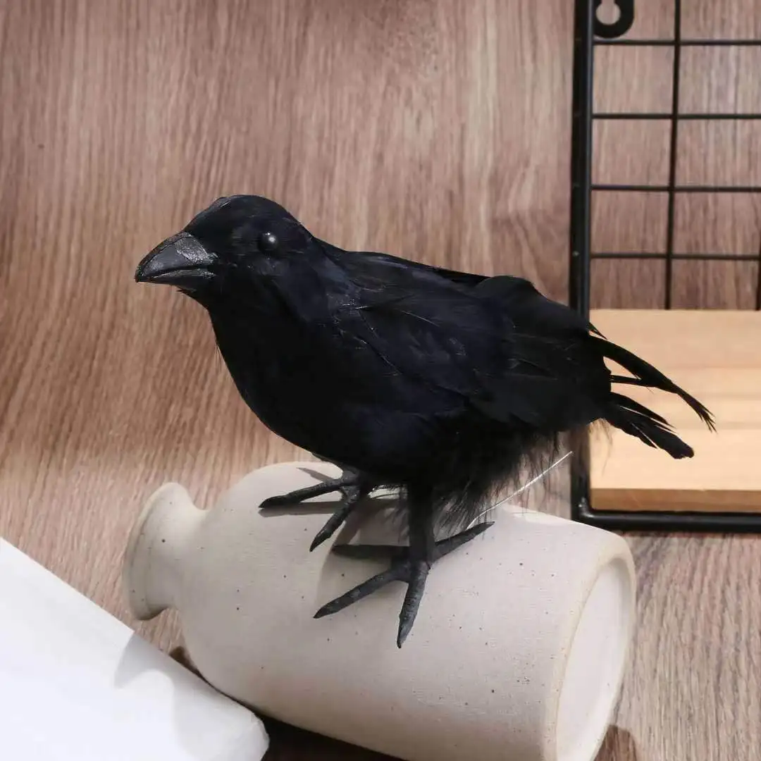 18*10CM Schwarz Crow Tier Modell Vogel Dekoration Für Party Raven Prop Scary Liefert Halloween dekorationen für haus