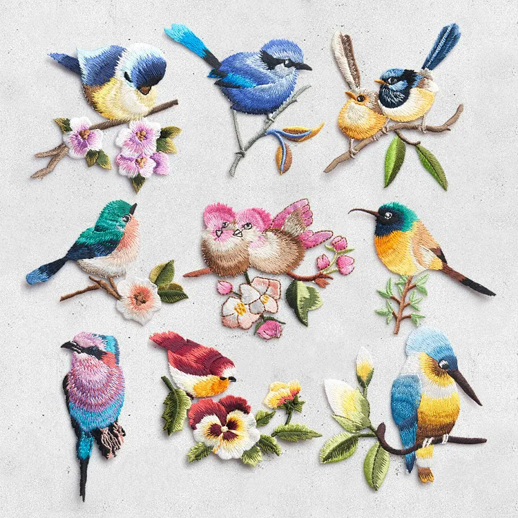 Bird Iron on Patches for Clothing Animal of The Breach Embroidery Applique DIY Hat Coat Dress Pants Accessories Cloth Sticker