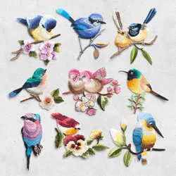 Bird Iron on Patches for Clothing Animal of The Breach Embroidery Applique DIY Hat Coat Dress Pants Accessories Cloth Sticker