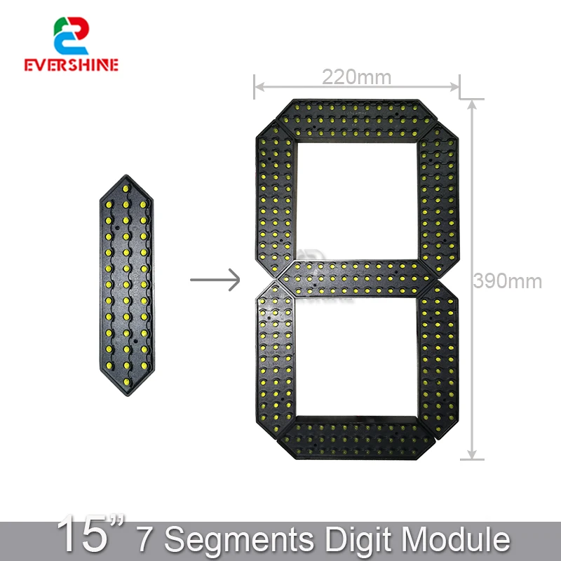 15นิ้ว LED Segment กันน้ำหมายเลขดิจิตอลโมดูลสำหรับกลางแจ้ง Gas Station Ultra ความสว่างขนาดใหญ่จอแสดงผล