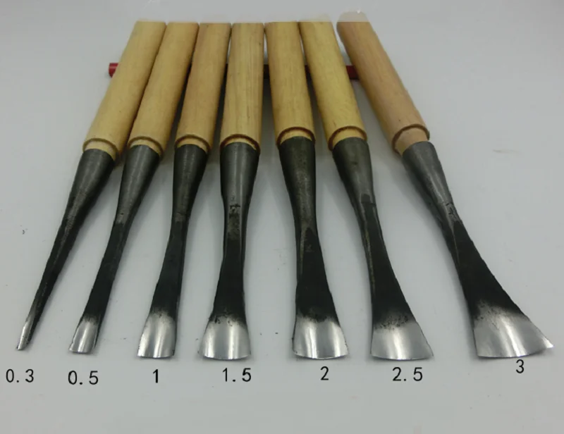 

NEW Middle circle woodwork Carving knife dig a hole Spoon knife chisel 0.3-5cm Hand Wood Carving Knives