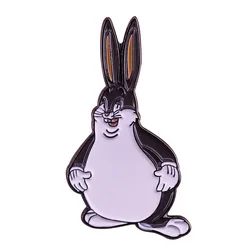 Big Chungus Cartoon Brooch Fat Bugs Bunny Classic Dank Meme Pins Funny Cute Humor Gift