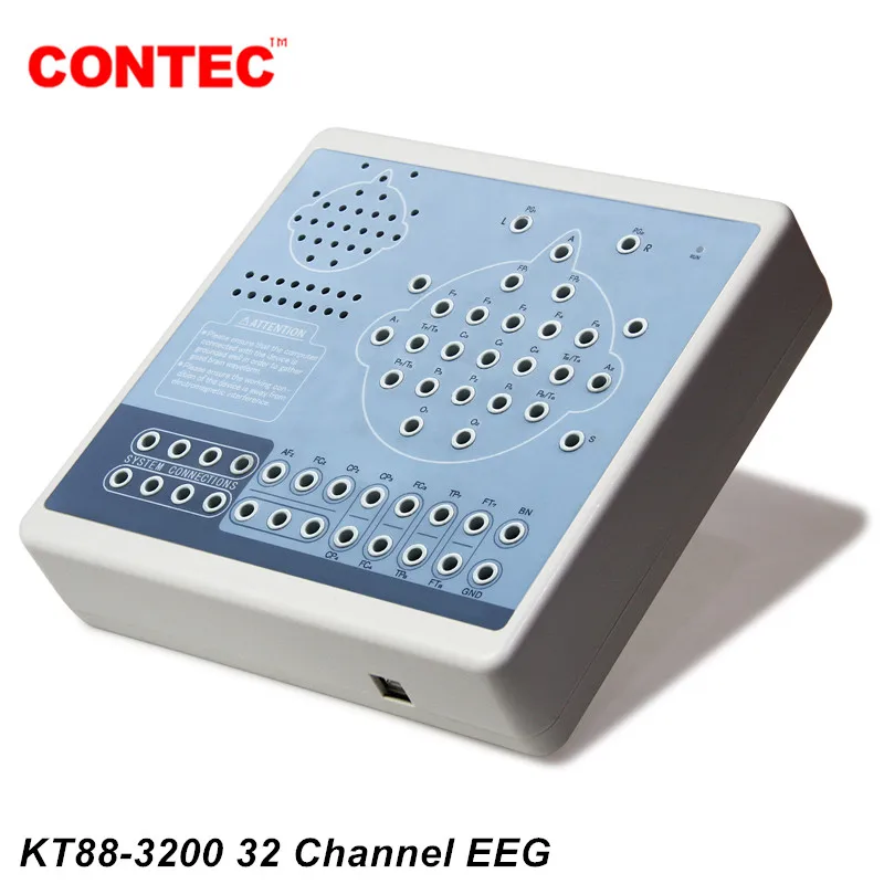 CONTEC 2 pcs  KT88-3200   Digital Brain Electric RECORDER EEG machine Mapping System 32 Channel  PC Software