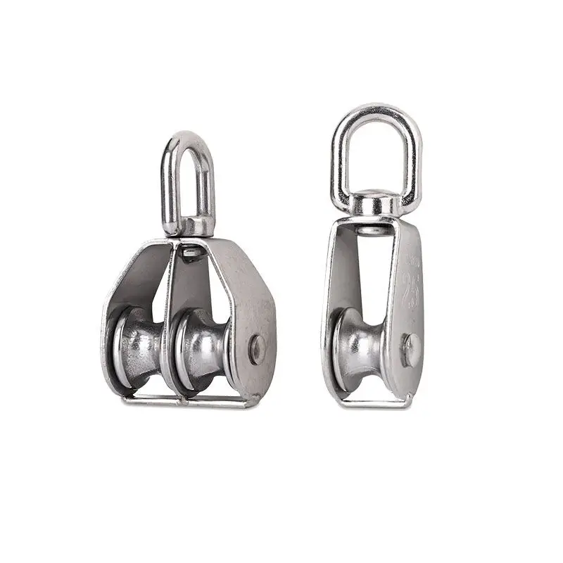 M15 M20 pulley block stainless steel pulley traction wheel heavy steel single and double wheel rotating hoisting rope set