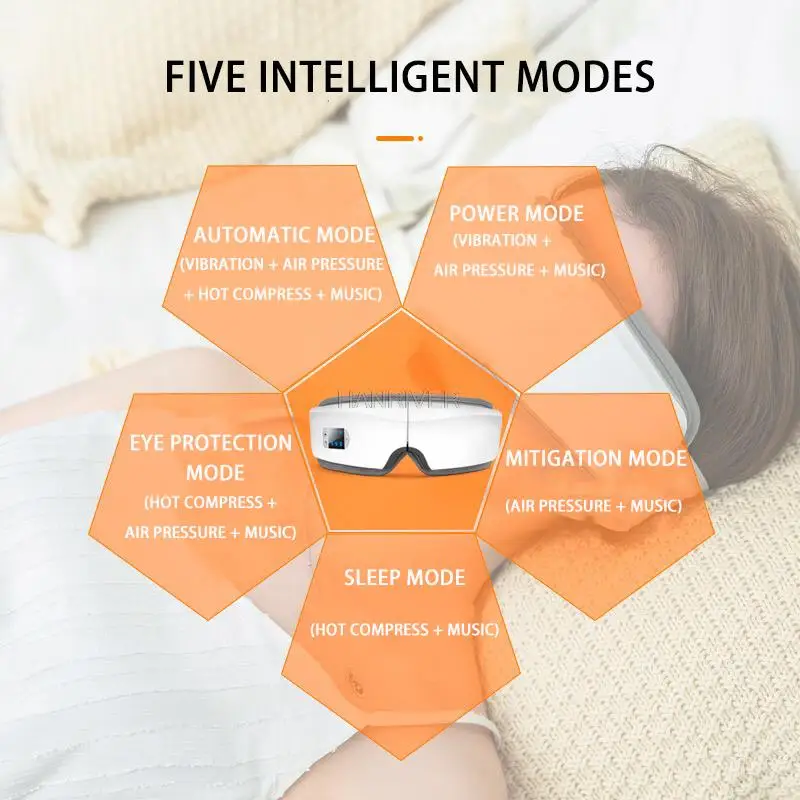 4D Smart Airbag Vibration Eye Massager Eye Gezondheid Apparaat Hot Druk Bluetooth Eye Massage Bril Rustgevende Massager