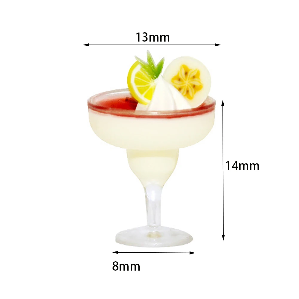 1Pcs 1/12 Dollhouse Miniature Accessories Mini Yogurt Ice Cream Goblet Simulation Drink Cup Model for Doll House Decoration ob11