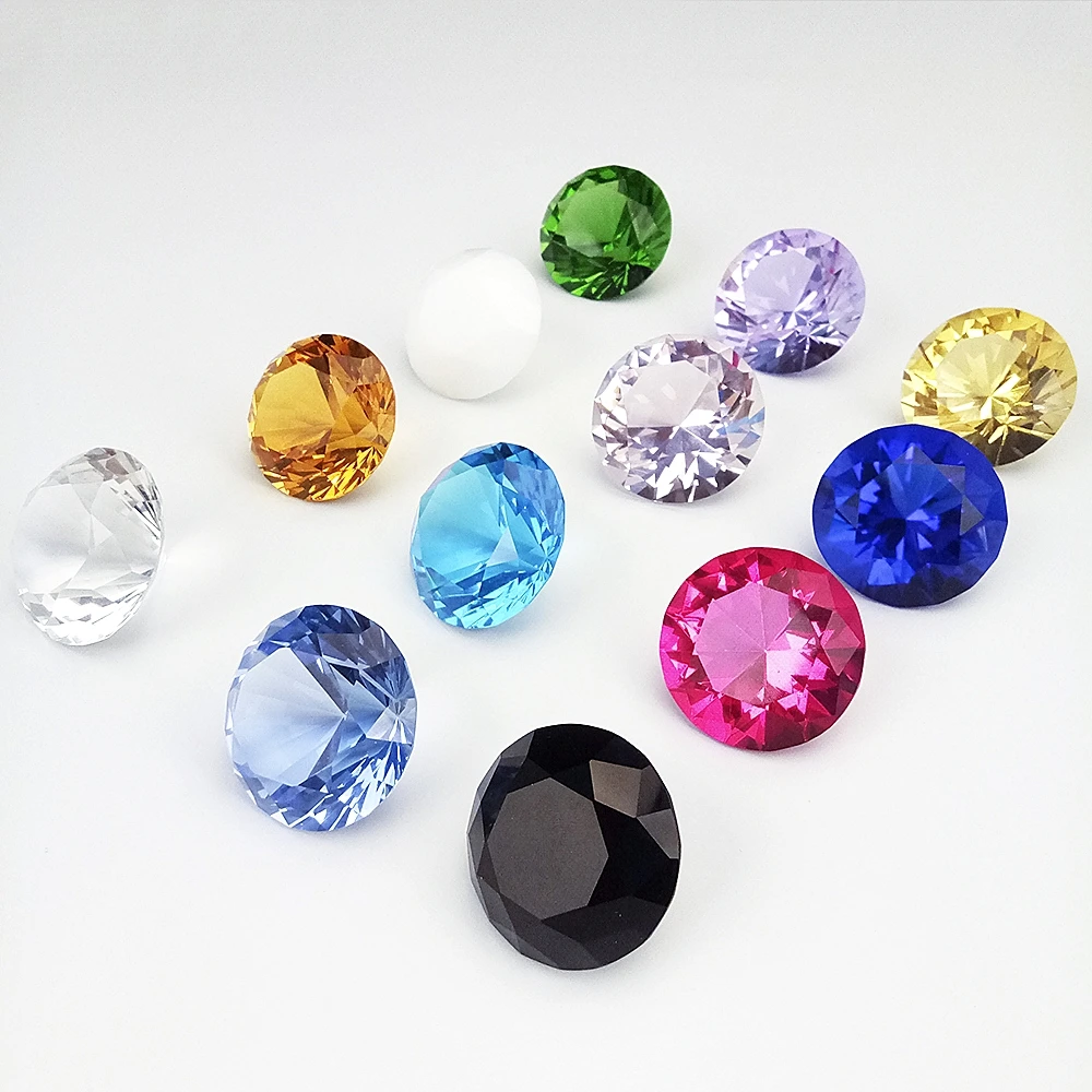 hbl 30mm Colors Crystal Glass Diamond FengShui Ornaments Home Decorative Ball For Wedding Miniatures Accessories Gifts