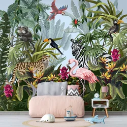 Custom 3D mural wallpaper nostalgic vintage forest birds flower living room bedroom background wall home decoration 5d wallpaper