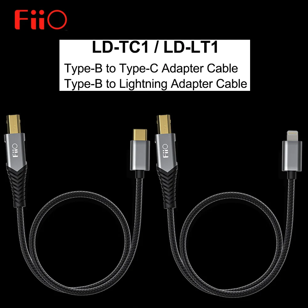 FiiO  ld-tc1 / LD-LT1 square Port USB TYPE-B to Android type-C or for Apple lightning adapter TYPE C B LD cable