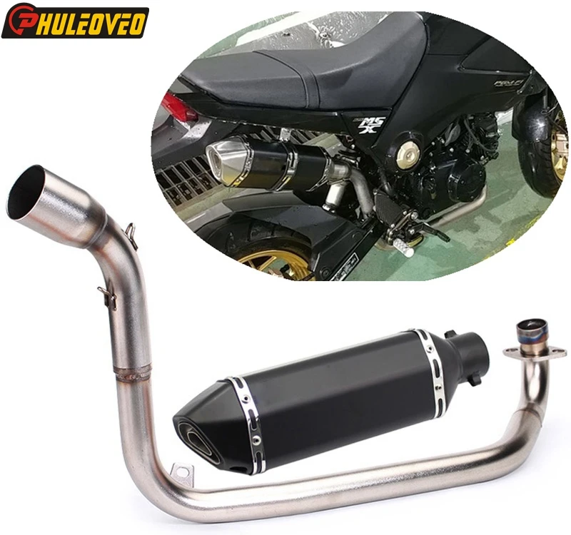 For Honda MSX 125 Grom 2013-2015 Motorcycle Exhaust Full System with Header Manifold Collector front Link Pipe with DB Killer