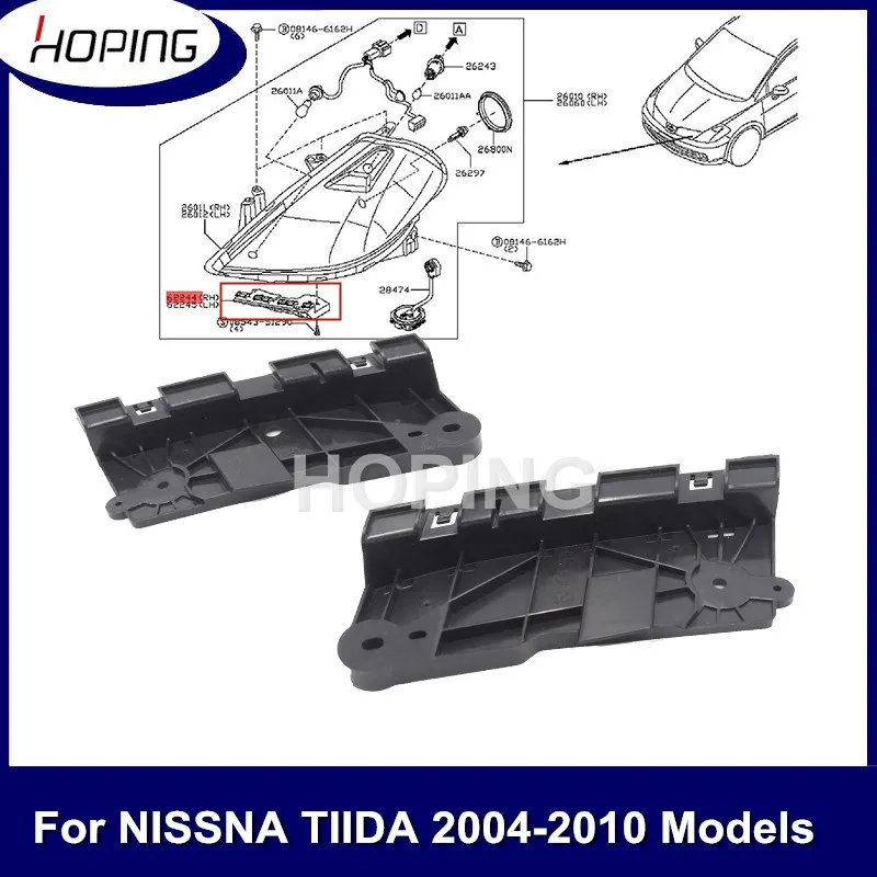 Hoping Front Bumper Headlight Headlamp Retainer Side Bracket Support For NISSAN Tiida 2004 2005 2006 2007 2008 2009 2010
