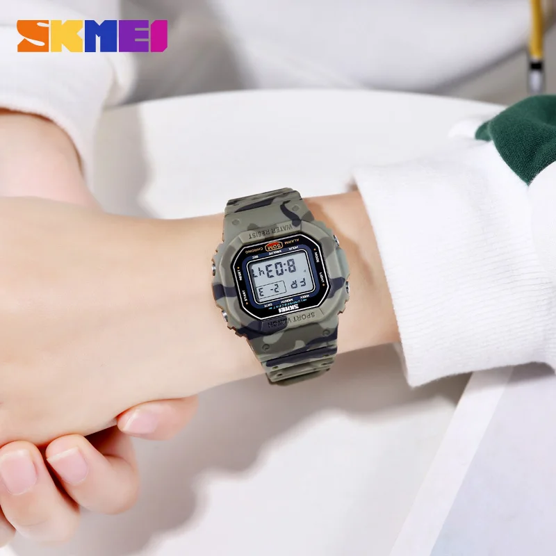 Anak Watch SKMEI Outdoor Olahraga Cmouflage Digital Jam Tangan untuk Anak Laki-laki Multifungsi Tahan Air Gadis Jam Tangan 1608