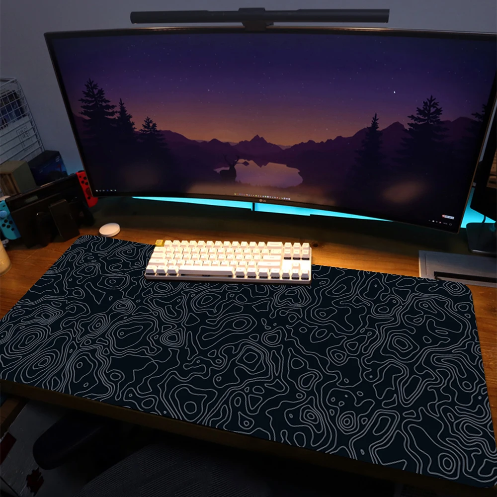 Schwarz Abstrakte Textur Große Gaming Mouse Pad Computer Tisch MousePad Locking Rand Gummi Gamer Große Schreibtisch Matte 80x3 0cm/90x40cm