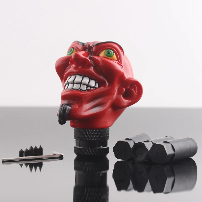 Shift Lever Knob Manual Gear Red Evil Devil Head Style Car Truck For Universal