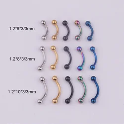 1 pcs/lot 6/8/10mm Surgical Steel  Ball 3mm Eyebrow Piercing Curved Barbell Lip Ring Snug Daith Helix Rook Earring Body Jewelry