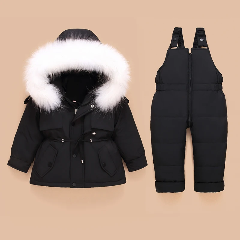 Children Down Coat Jacket+jumpsuit Kids Toddler Girl Boy Clothes Down 2pcs Winter Outfit Suit Warm Baby Overalls Clothing Sets