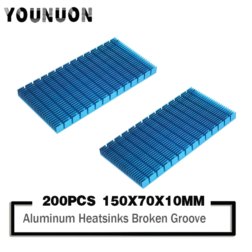 200 Pieces 150x74x10mm Radiator Heatsink Aluminum Heat Sink Cooling Cooler Fit LED Transistor IC Module Power PBC Heat Dissipat