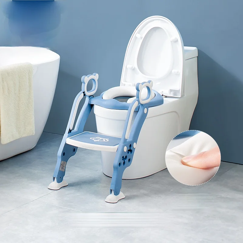 

zq Children's Toilet Rack Toilet Staircase Style Folding Toilet Auxiliary Children Potty Seat Stool