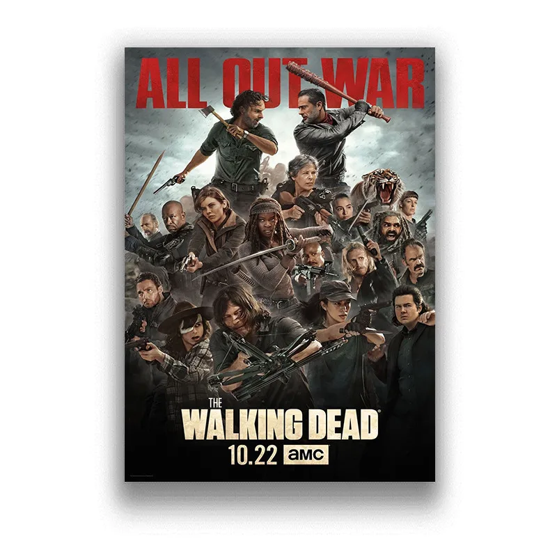 Comic The Walking Dead White Coated Paper Poster and Prints Wall Art Pictures for Living Room Bedroom Home Decor