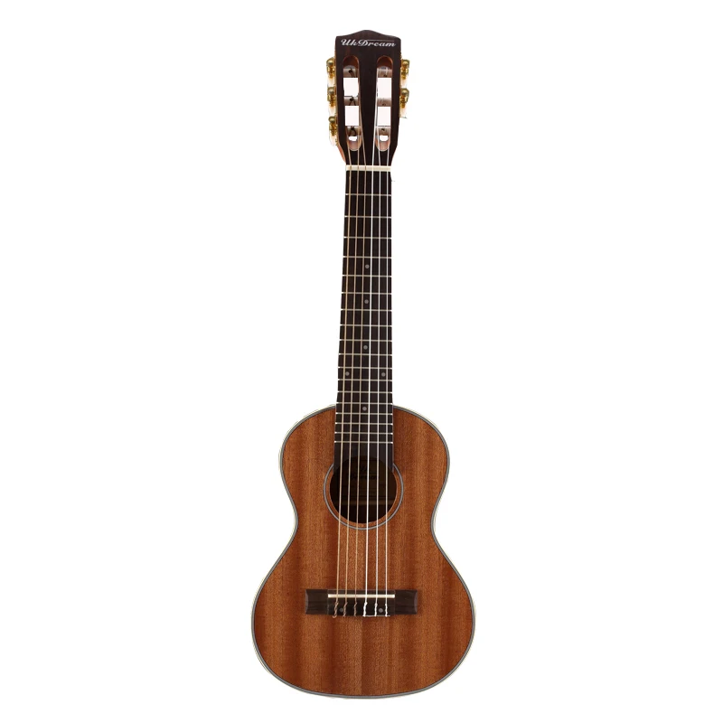 Acouway 28 Inch Guitar Guitalele Guitarlele Hawaii Ukulele Sapele Body 6 Strings 18 Frets Classical Knob With Optional Bag,Tuner