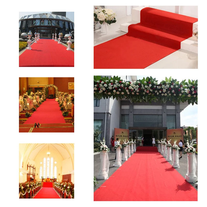 Beautiful Red White Wedding Aisle Runners Indoor Outdoor Floor Party Celebration Events Wedding Decoration Wedding Carpet Rugs