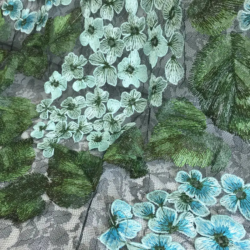 GLace 1Y/lot High grade graceful Knitted Green embroidery lace sewing fabric for women dress TX1338