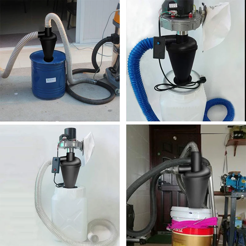 Dust Cyclone Collection DIY Turbocharged Woodworking Filter Industrial Separator Collector Canister Vacuum Cleaning Flange Base