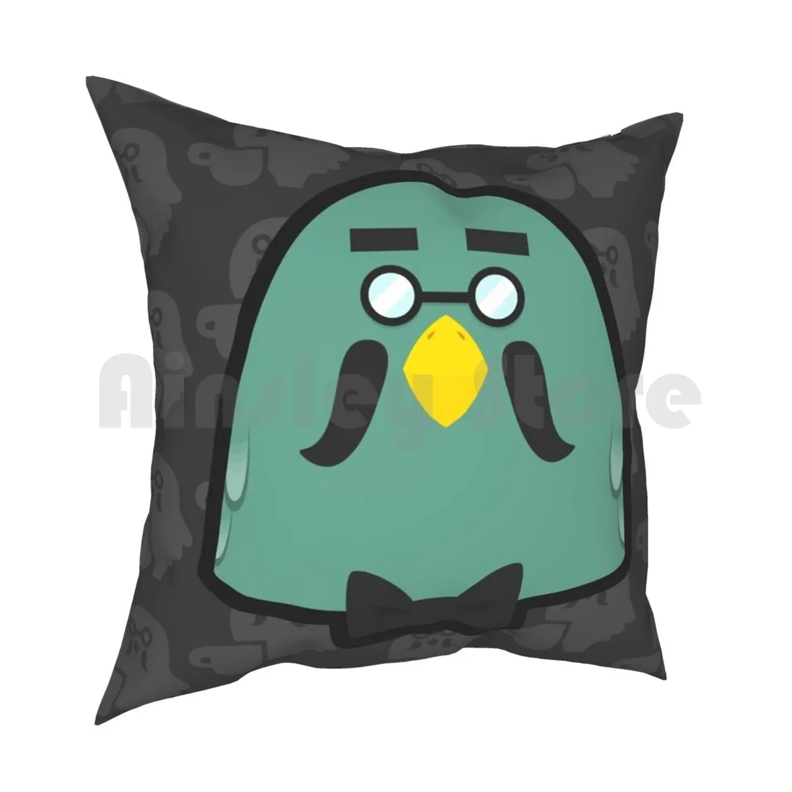 Brewster Animal Pillow Case Printed Home Soft Throw Pillow Brewster Pigeon Coffee Animal New Leaf Acnl Happy Home