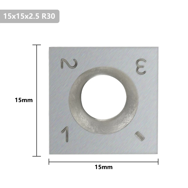 XCAN 15 x 15 x 2,5 mm 30-Grad-Hartmetalleinsätze, Fräser für Holzdrehmaschinen, Drehwerkzeug HT1913 – Detail 4