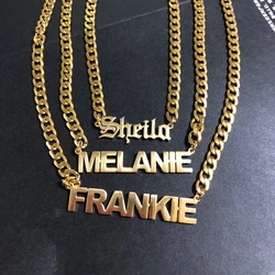 DOREMI 5mm Cuban Custom Nameplate Necklace Numbers Girl Kids jewelry Stainless Steel Custom Necklace
