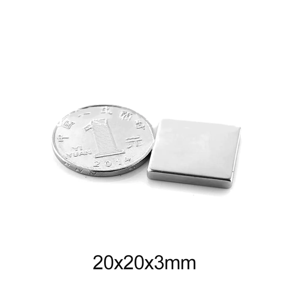 5/10/20/30/50PCS 20x20x3 Quadrate Permanent Magneten N35 Block neodym Magnet 20x20x3mm Starken Magnet Magnet 20*20*3