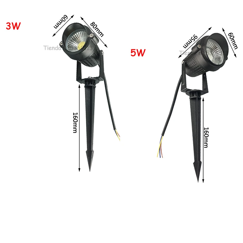 Imagem -02 - Led Cob Garden Lawn Lamp Lâmpadas à Prova Dágua Spike Light ao ar Livre Caminho Local 220v 110v dc 12v 3w 5w 7w 10w 12w