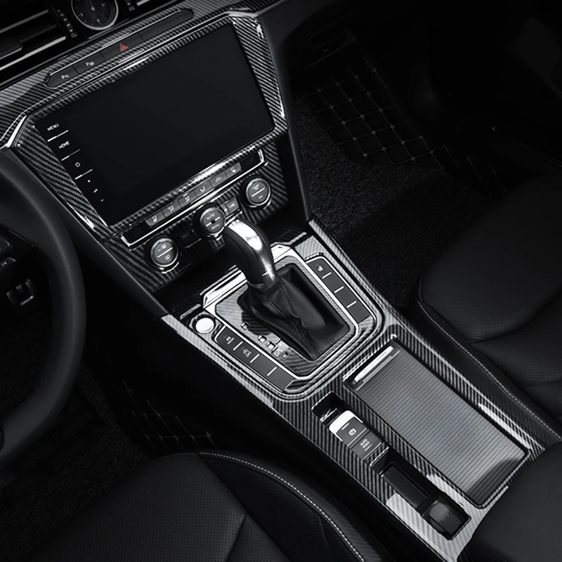 LHD!! For VW Volkswagen Passat B8 / Arteon / Wagon 2015-2022 Carbon Style Gear Shift Box Cup Holder Panel Cover Trim Kit