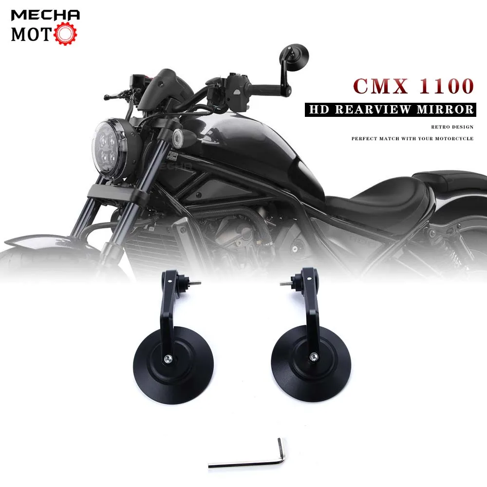 Motorcycle Handlebar Mirror Rearview For HONDA Rebel CMX 1100 CMX1100 2021 Motorcycle Bar End Mirror